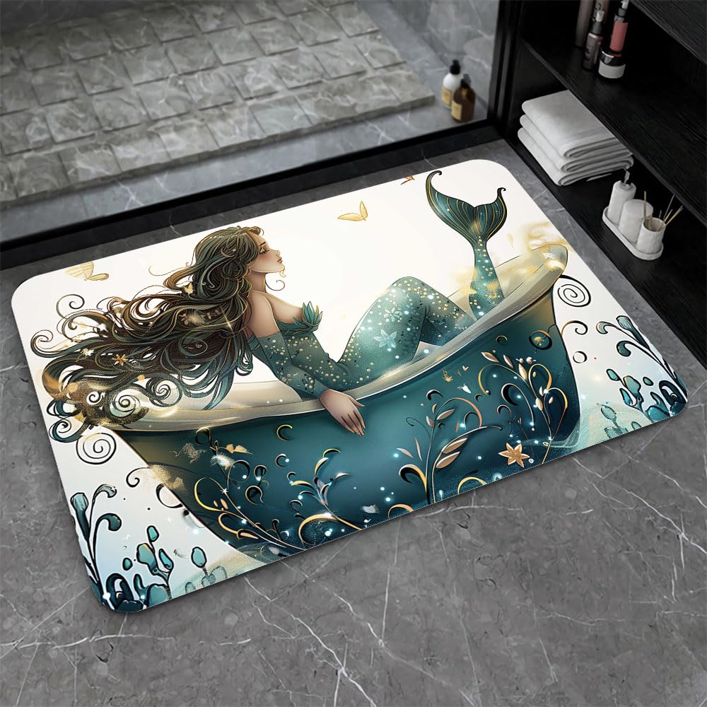 Bath Mat Bathroom Rug (Bathtub Mermaid- / 16 x 24 inches)