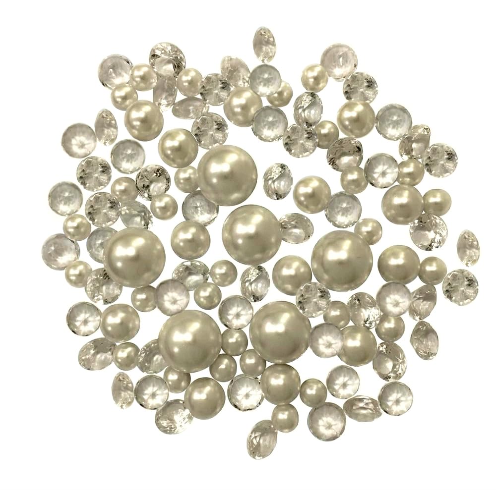100 Floating Ivory Pearls (Ivory / 100 Pearls & Gems+LightsWarmWhite)
