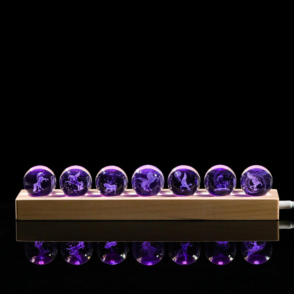3D Crystal Ball Unicorn Gifts for Women Men (Unicorn-7pcs-LQ)
