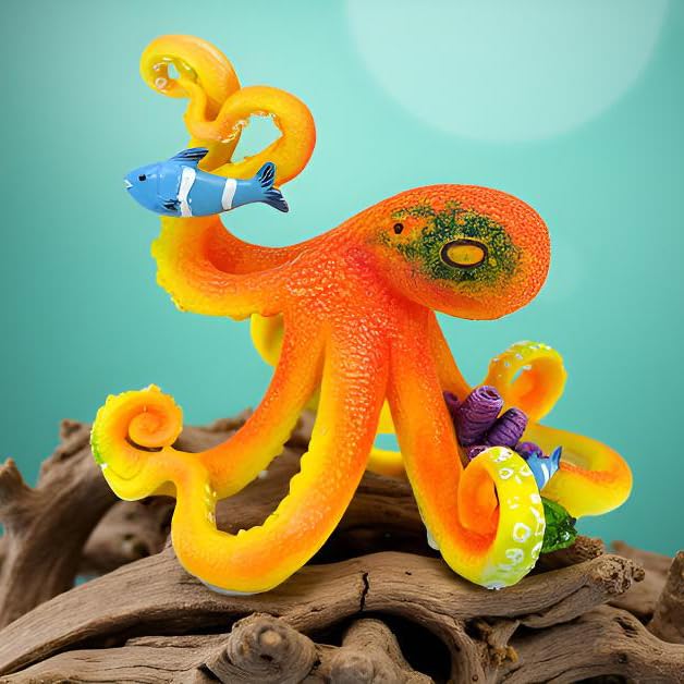 Deep Sea Octopus Statue (Orange)