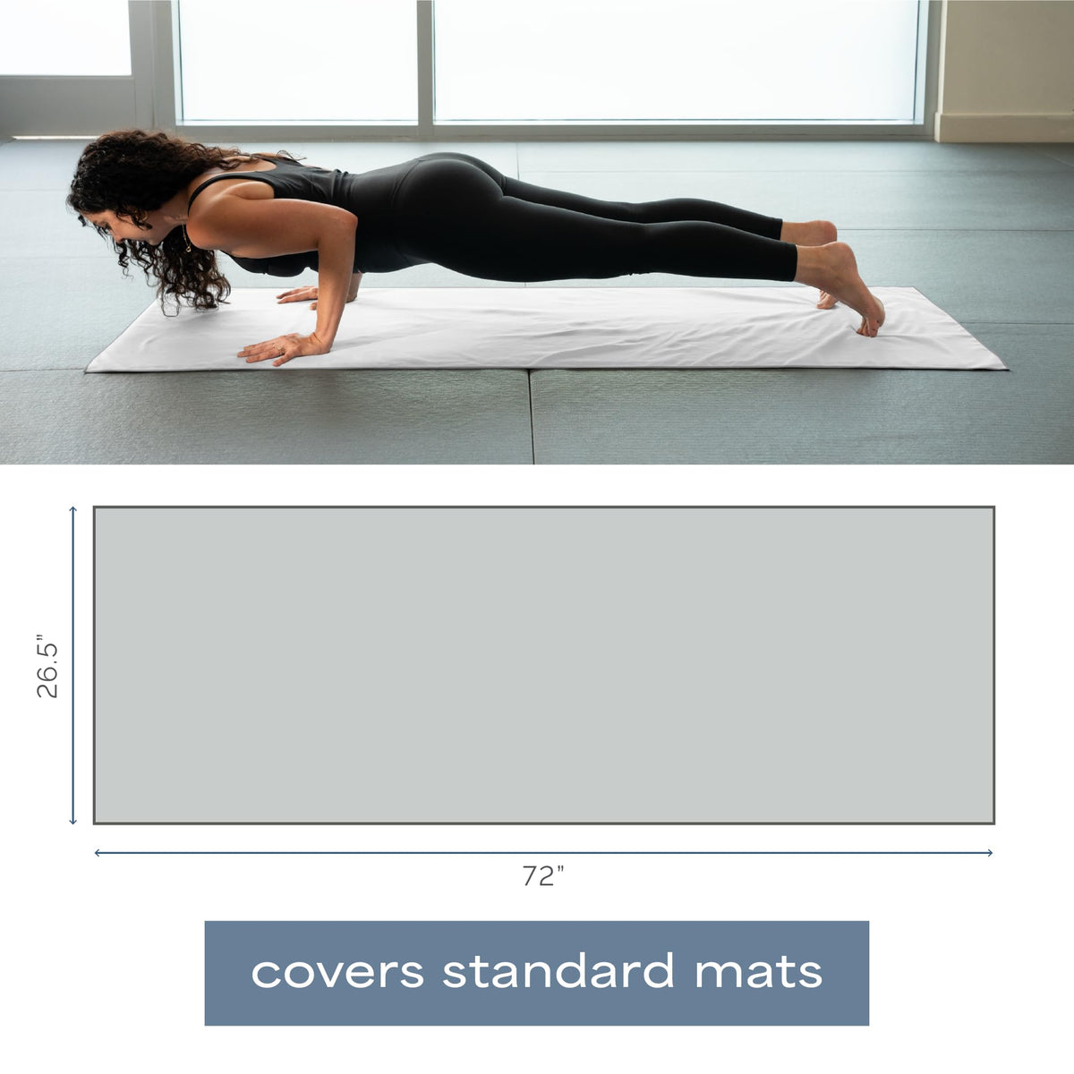 Aura Microfiber Yoga Mat Towel (Grey 2pk)