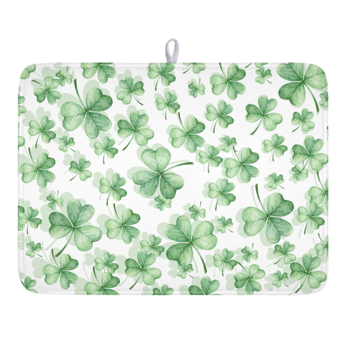 St Patrick's Day Dish Drying Mat for Kitchen Counter (Shamrocks / 18" x 24")