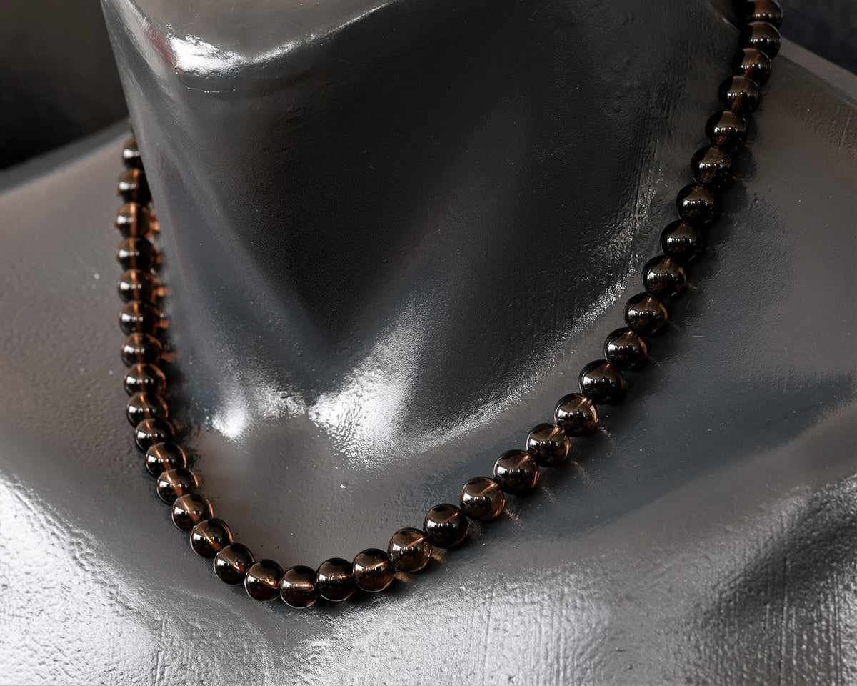 Natural Smoky Quartz Beaded Choker Necklace (Smoky Quartz / 32 Inches)