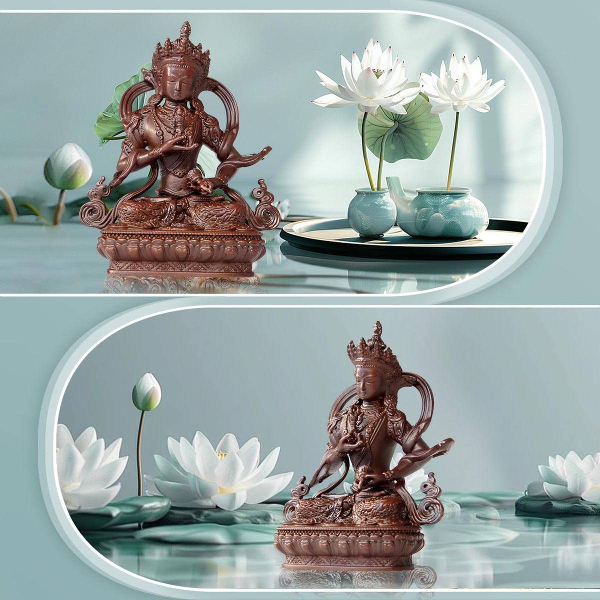 Vajrasattva Buddha Statue Pure Copper Handmade Zen Decor Figurine (Vajrasattva)