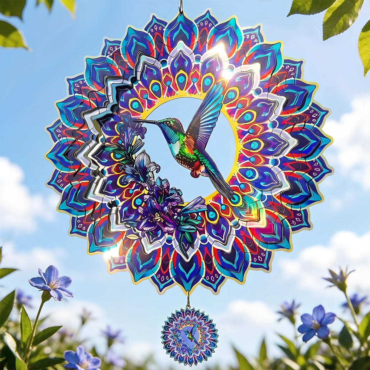 Hummingbird Mandala Wind Spinner (10In-Hummingbird)