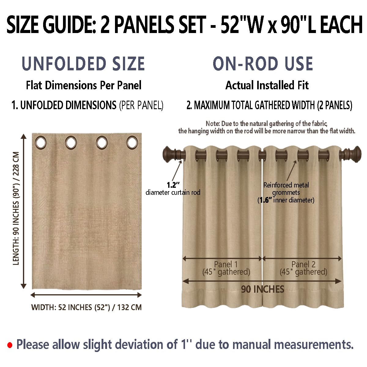 Zen Stones Darkening Curtain Bedroom 2 Panels 52 x 90 Inch Blackout (Multi 5 / 52"W x 90"L (Pack of 2))
