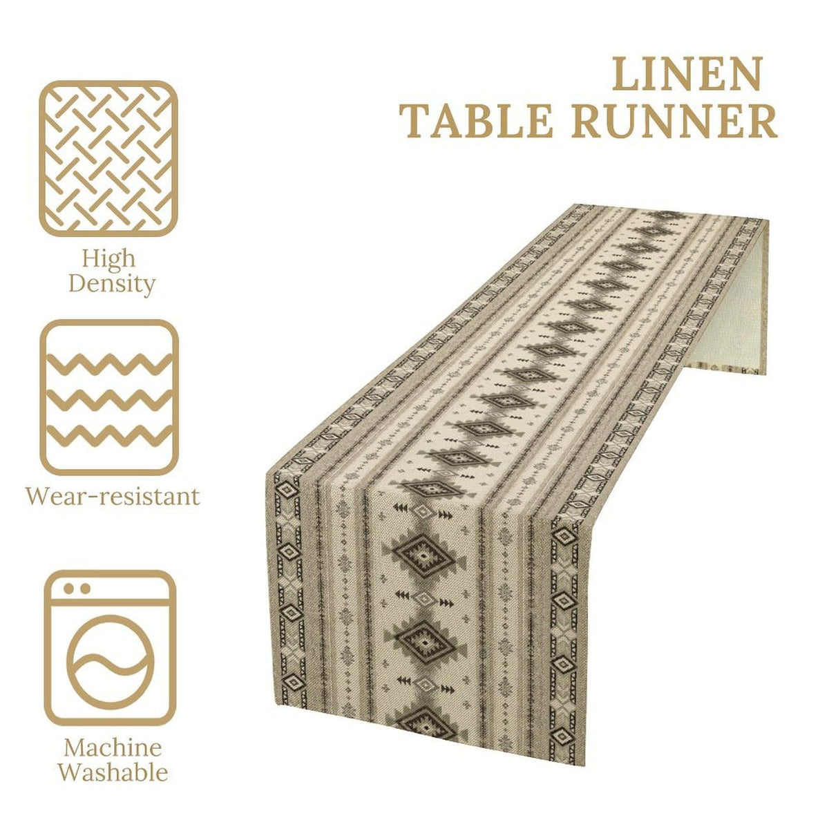 Boho Geometric Aztec Table Runner (13x108inch / Aztec 3)