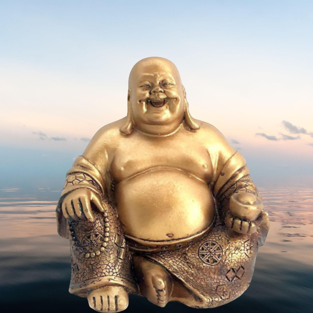 Laughing Buddha Statue Zen Decor 21770 (Gloden)