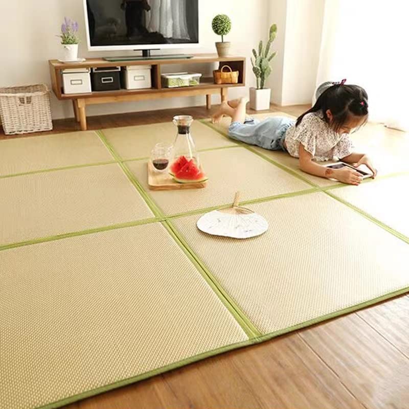 71'' x 71'' Tatami Mat Rattan Japanese Floor Mats (Green)