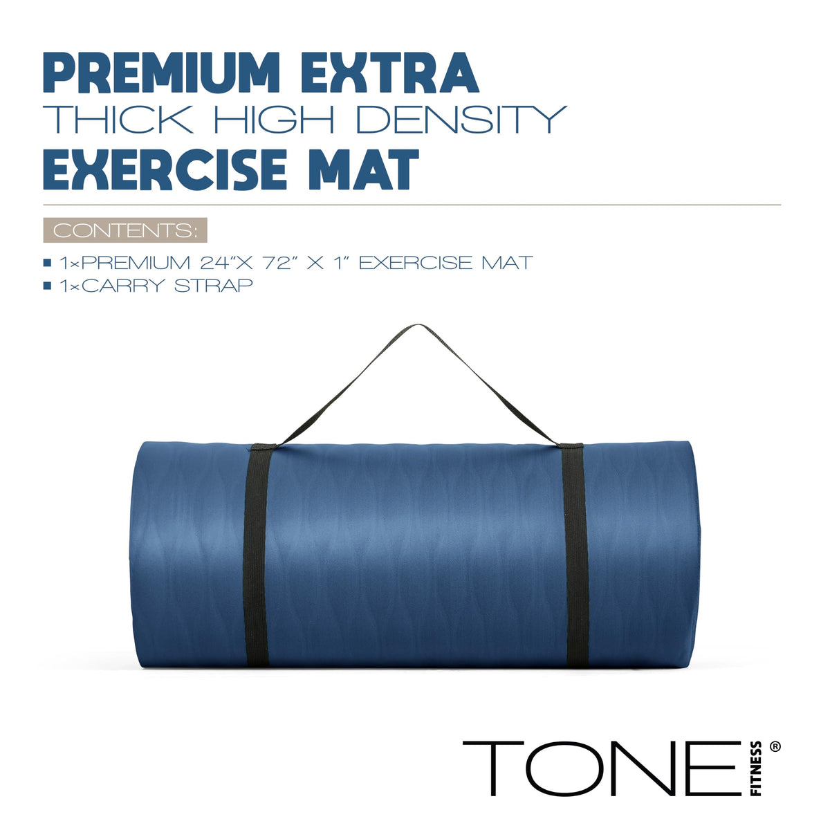 1" Extra Thick Yoga Mat (Mesh / Blue)