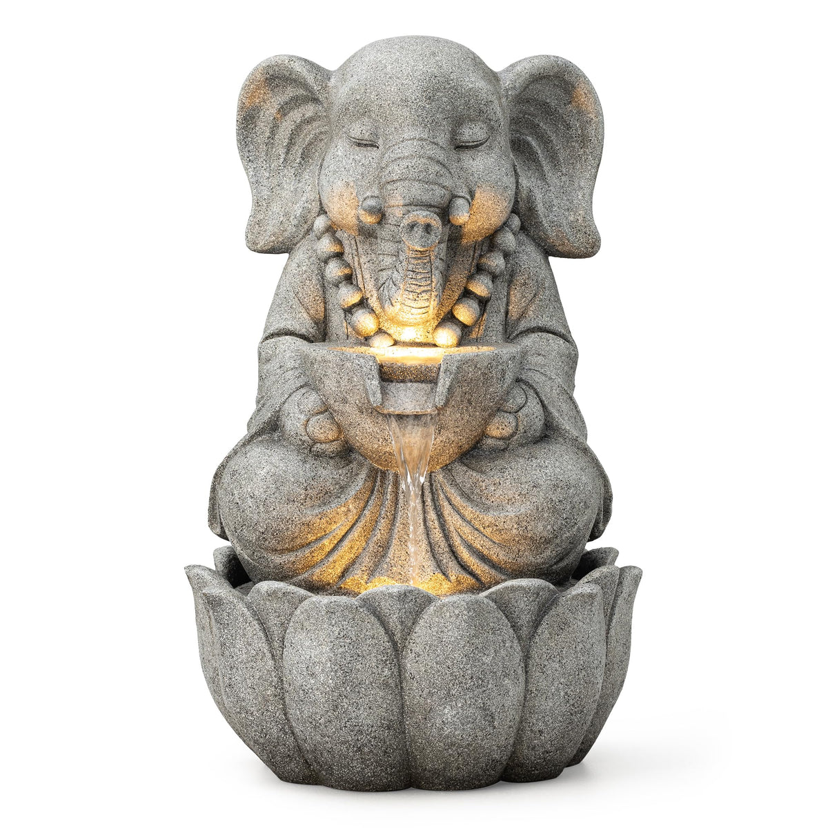 Outdoor Fountains and Waterfalls Zen (Concrete Elephant / 22"H)