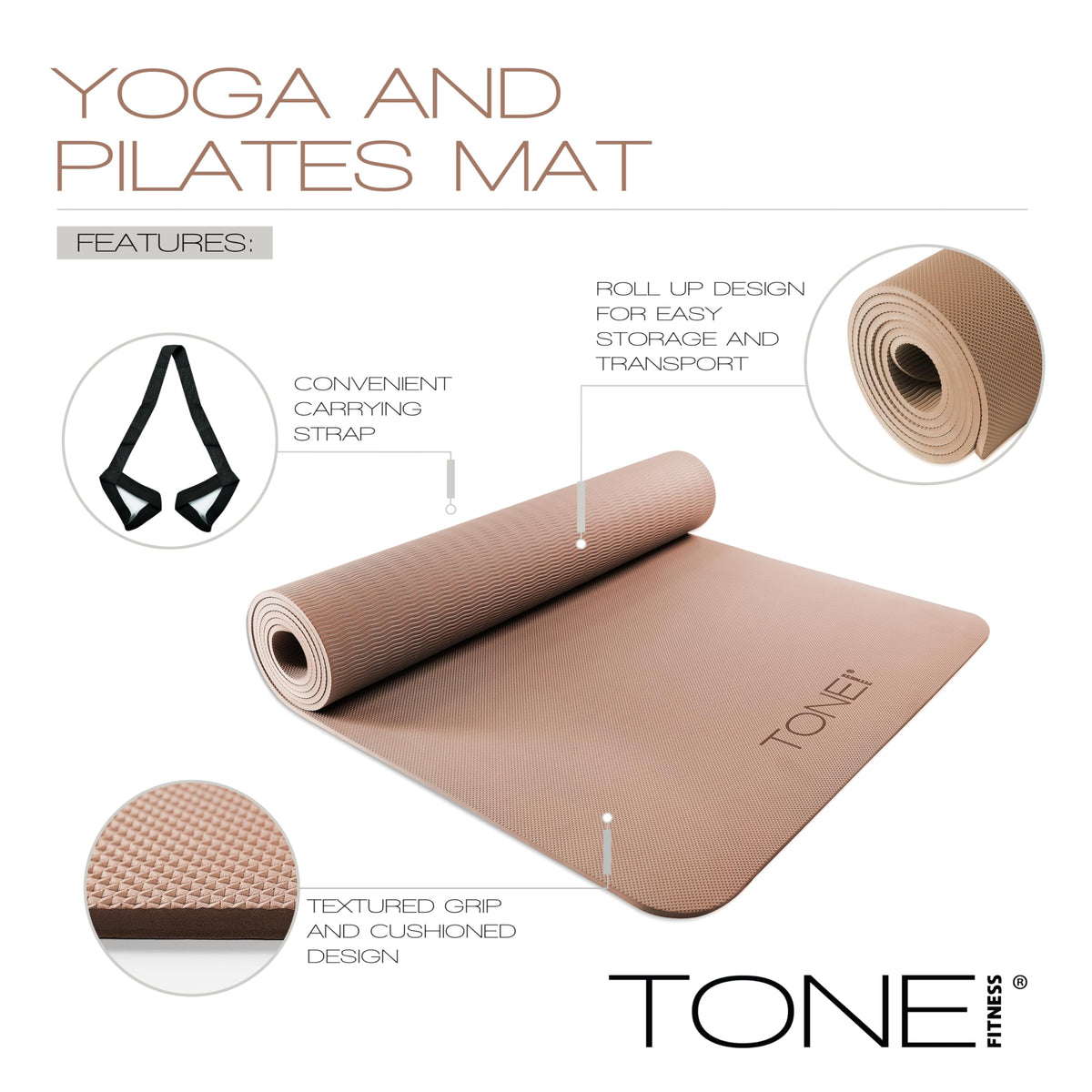 1 4" Yoga Mat (Pyramid Pattern / Black)