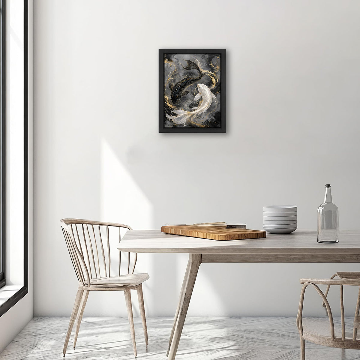 Japanese Koi Fish Decor Wall Art (Wall Art Framed 50 / 10"L x 8"W)