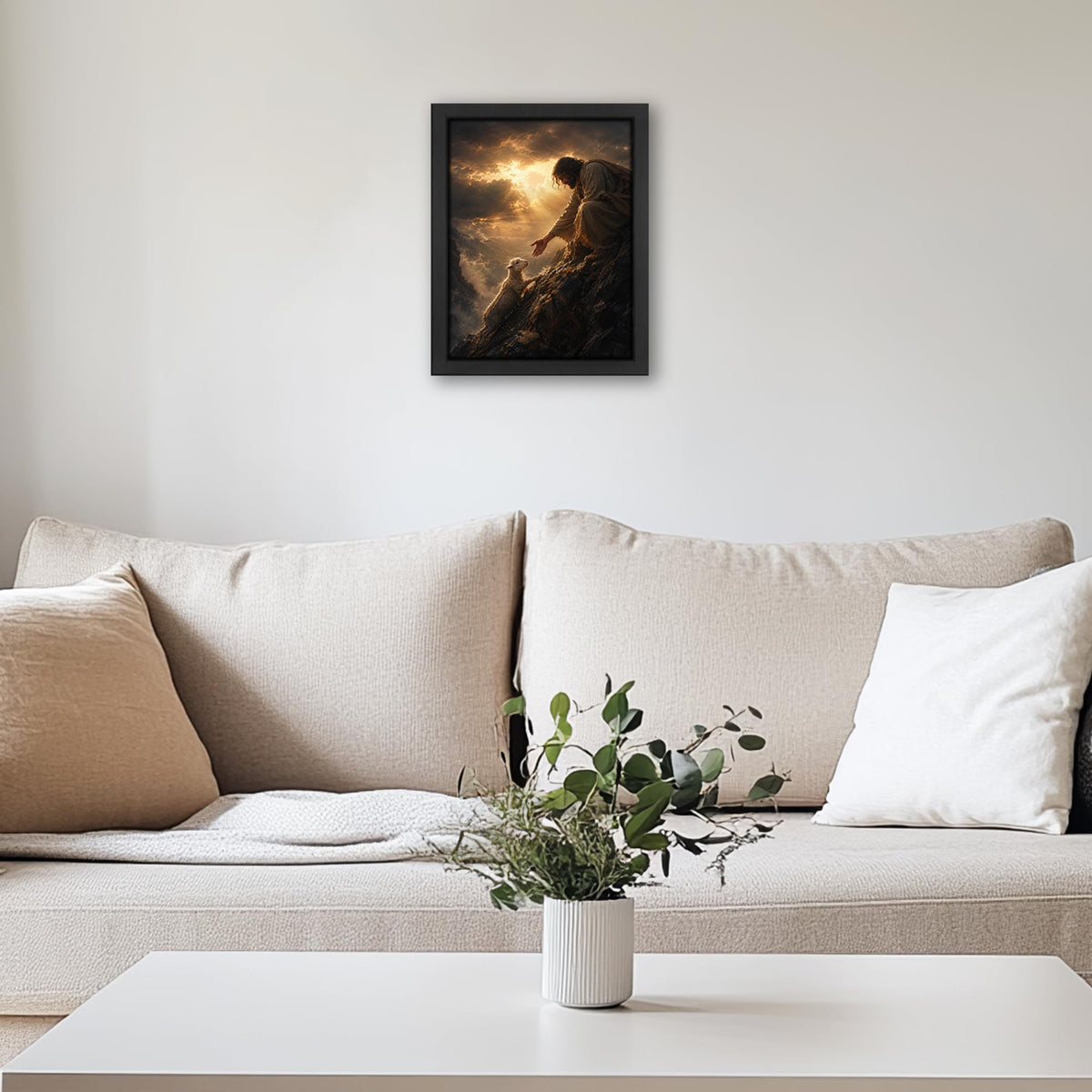 Jesus Lamb Decor Wall Art (Wall Art Framed 19 / 10"L x 8"W)