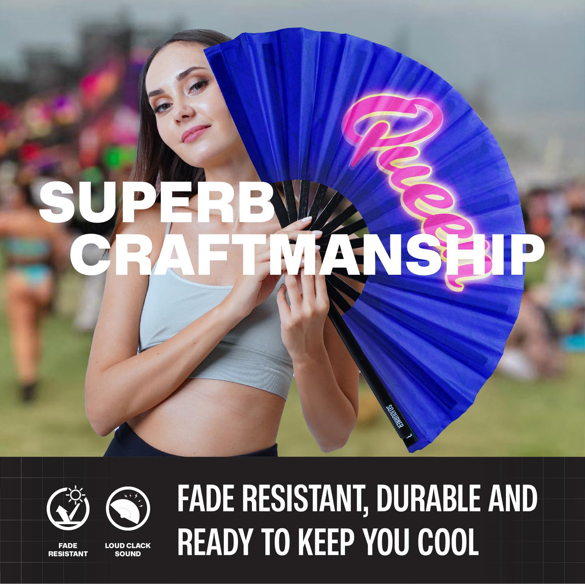 SoJourner Folding Rave Fan (Queen)