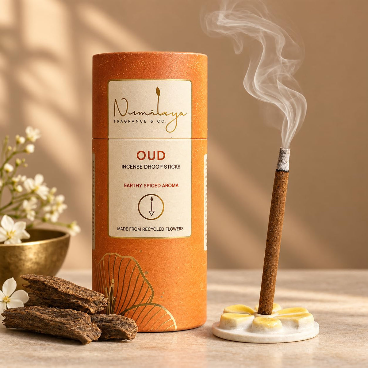 Premium Oudh Dhoop Sticks Made with Recycled Flower
