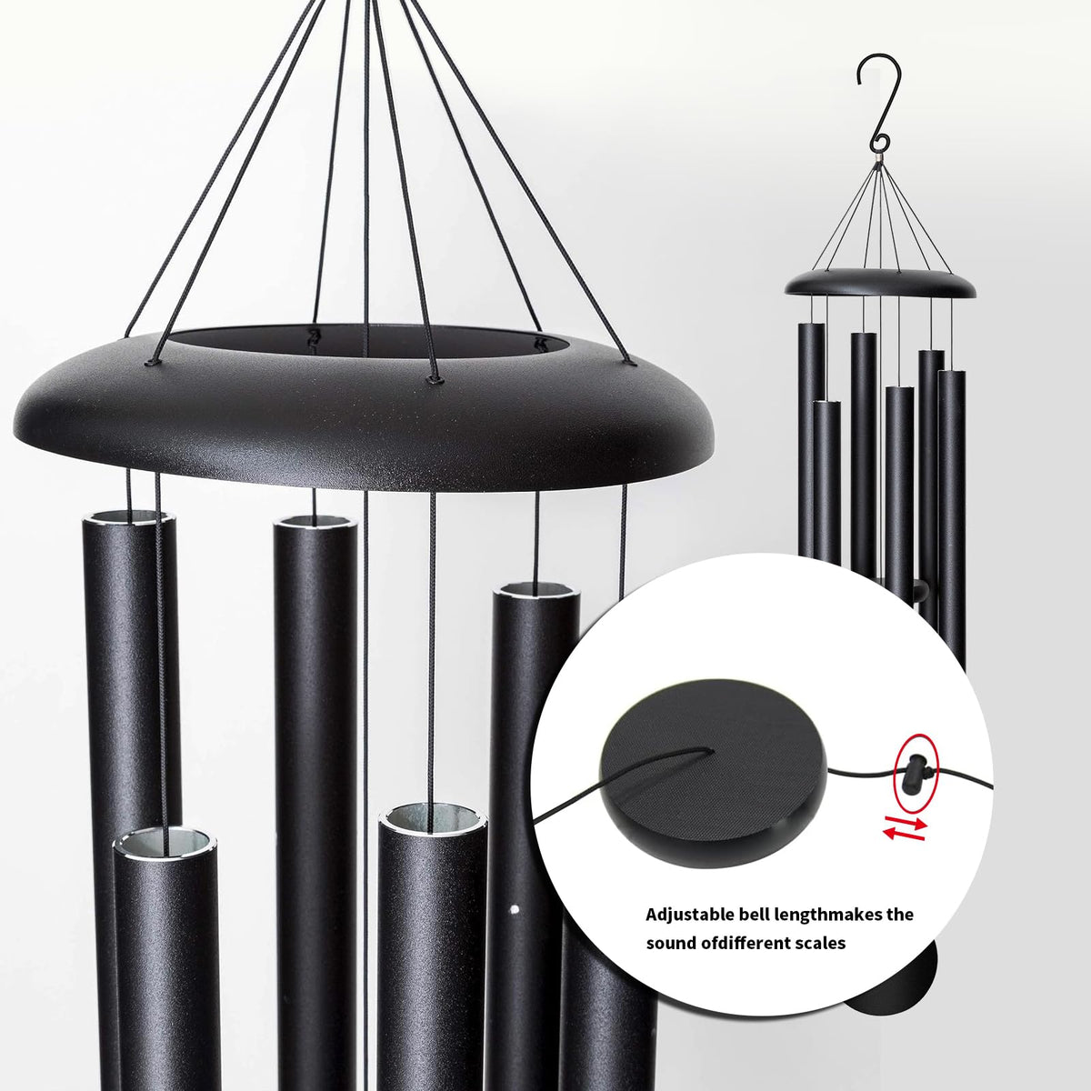 45'' Wind Chimes Outdoor (45'' Black)