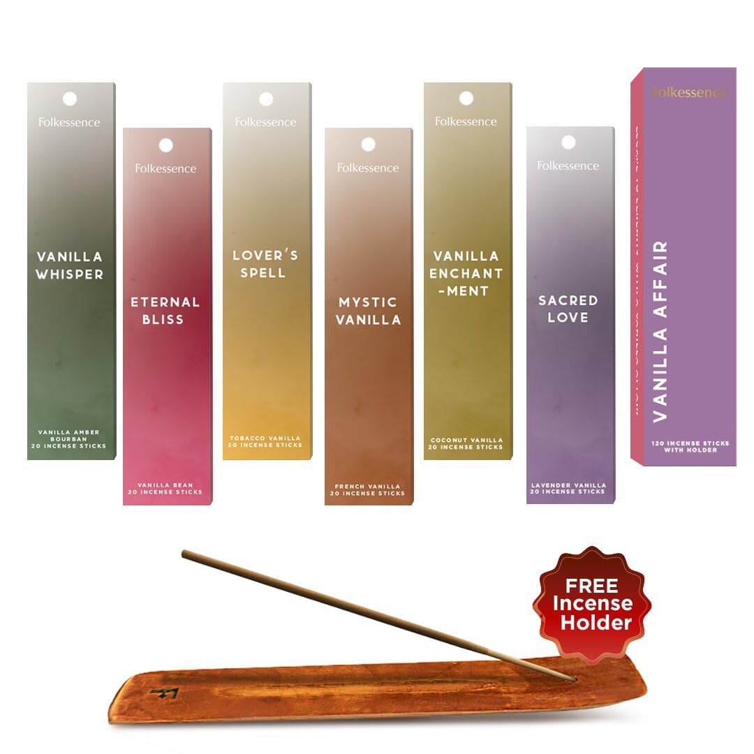 Premium Incense Sticks with Holder (Pack of 6 (120 sticks))
