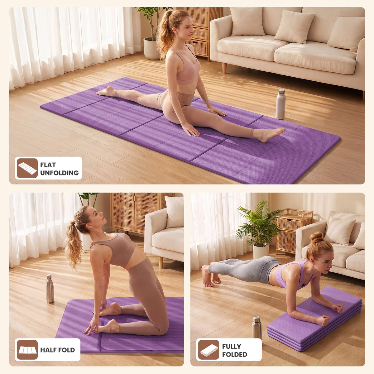 Foldable Yoga Mat (Purple)