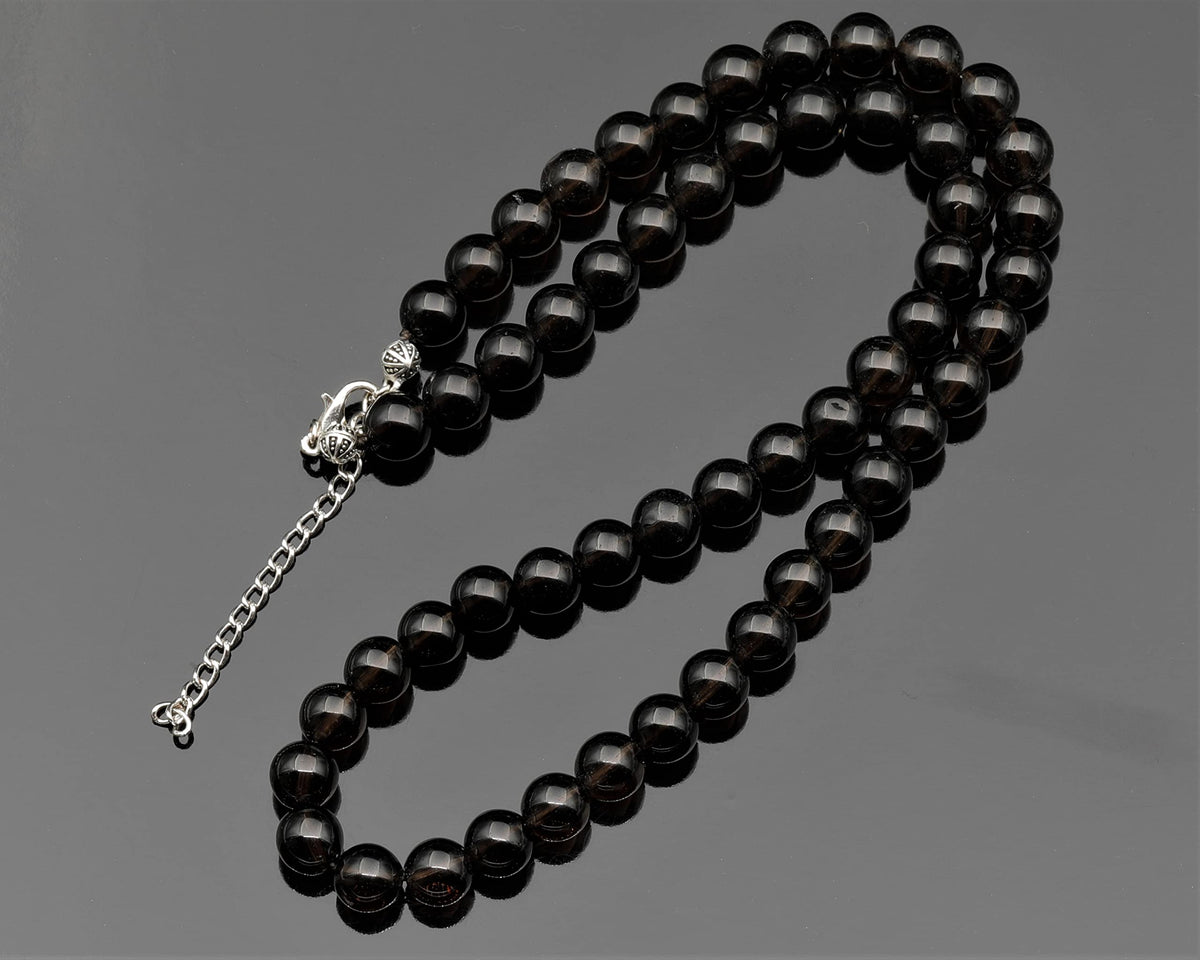 Natural Smoky Quartz Beaded Choker Necklace (Smoky Quartz / 32 Inches)