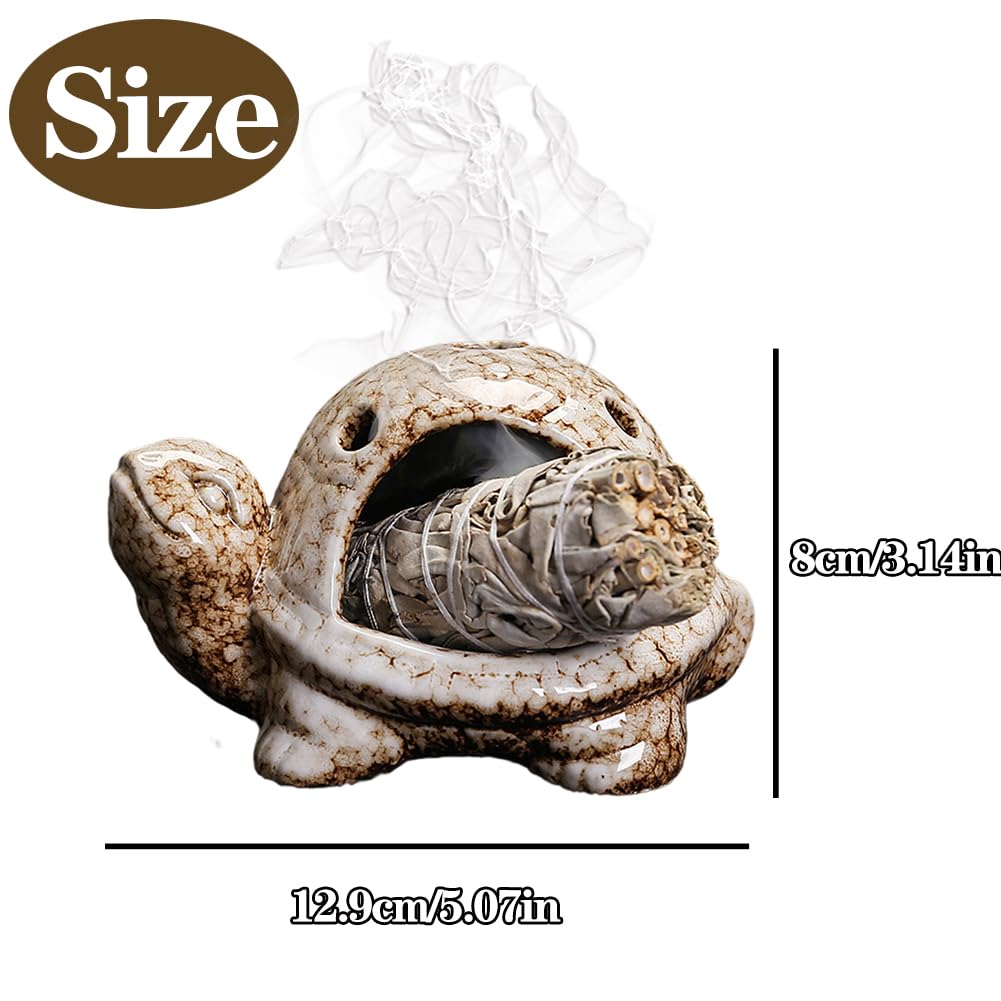 Turtle Palo Santo Holder Ceramic Palo Santo Burner Sage Holder for Burning (C)
