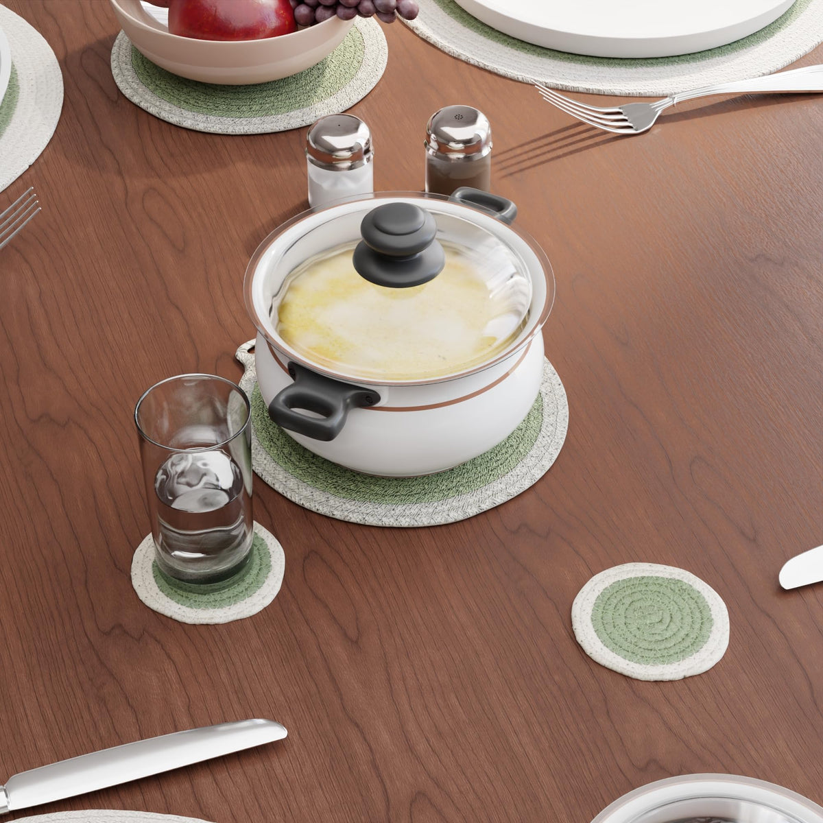 Cotton Placemats (Sage / 13" (Pack of 11))