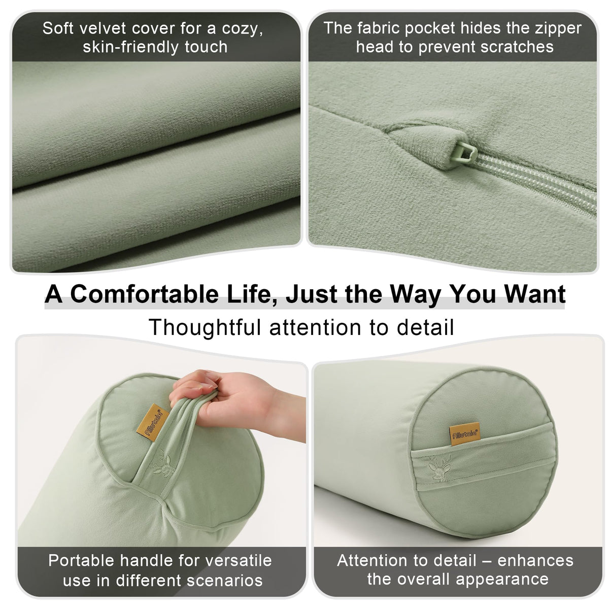 Body Pillow for Adults (Celadon Green / 59"*7.87")