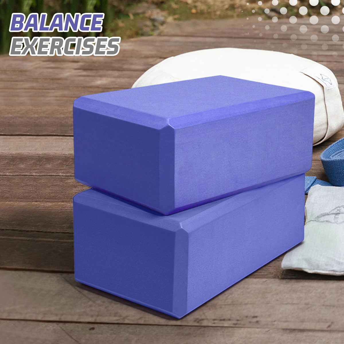 Yoga Block 9"x6"x4" EVA Foam Blocks Non (1 Pack-964-Slate Blue / 9x6x4IN)