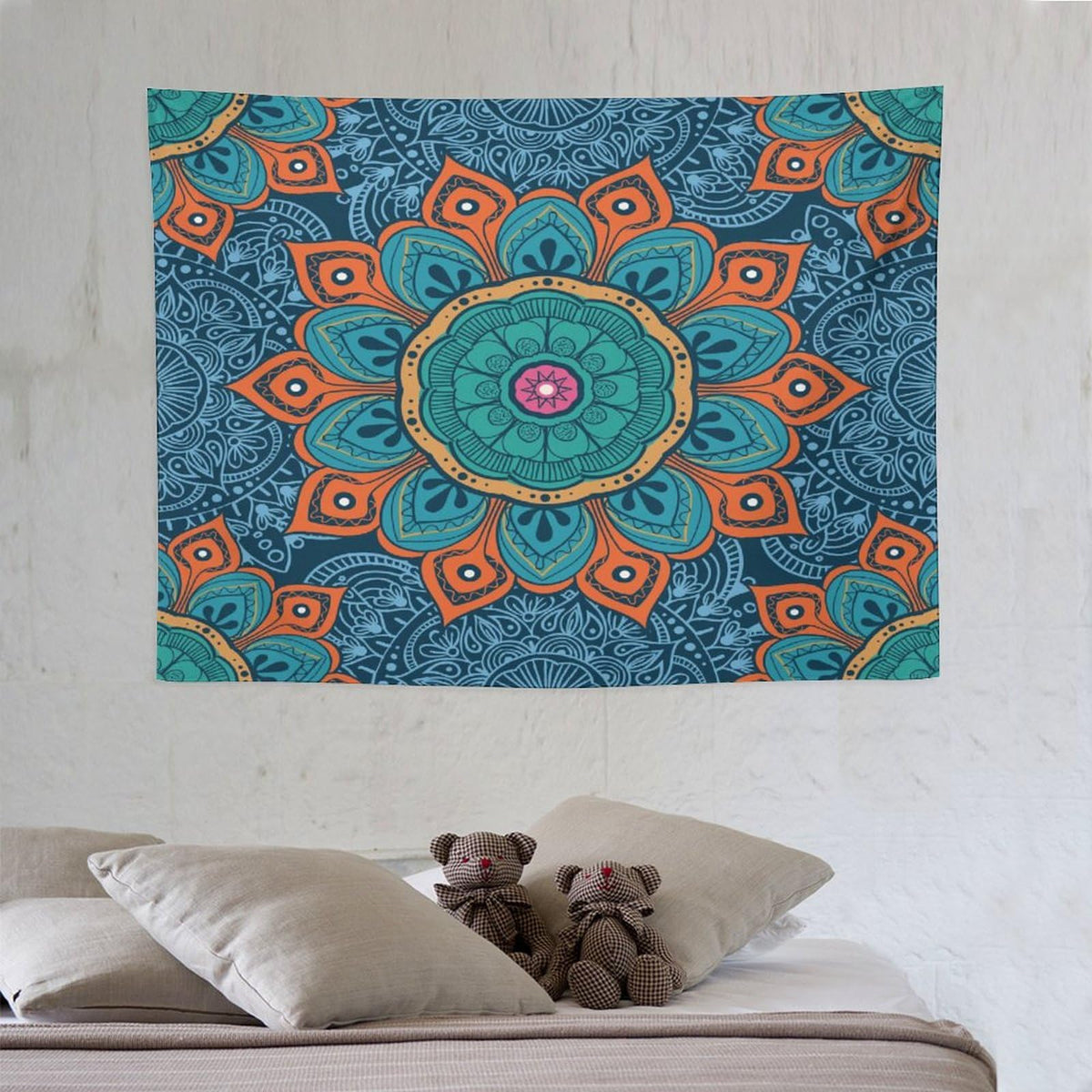 Abstract Mandala Tapestry Wall Hanging Indian Hippie Bohemian Art Floral Texture Pattern Tapestries Home Decor for Living Room Bedroom Kitchen Dorm 30"x40" (30"L x 40"W / Mandala-13)
