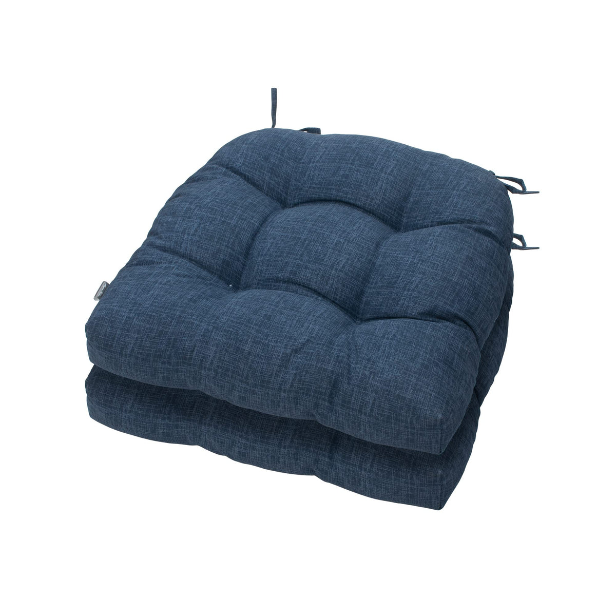 Outdoor Tufted Seat Cushion 19"x19" (Denim Blue / 19" x 19" x 5" (2 Pack))