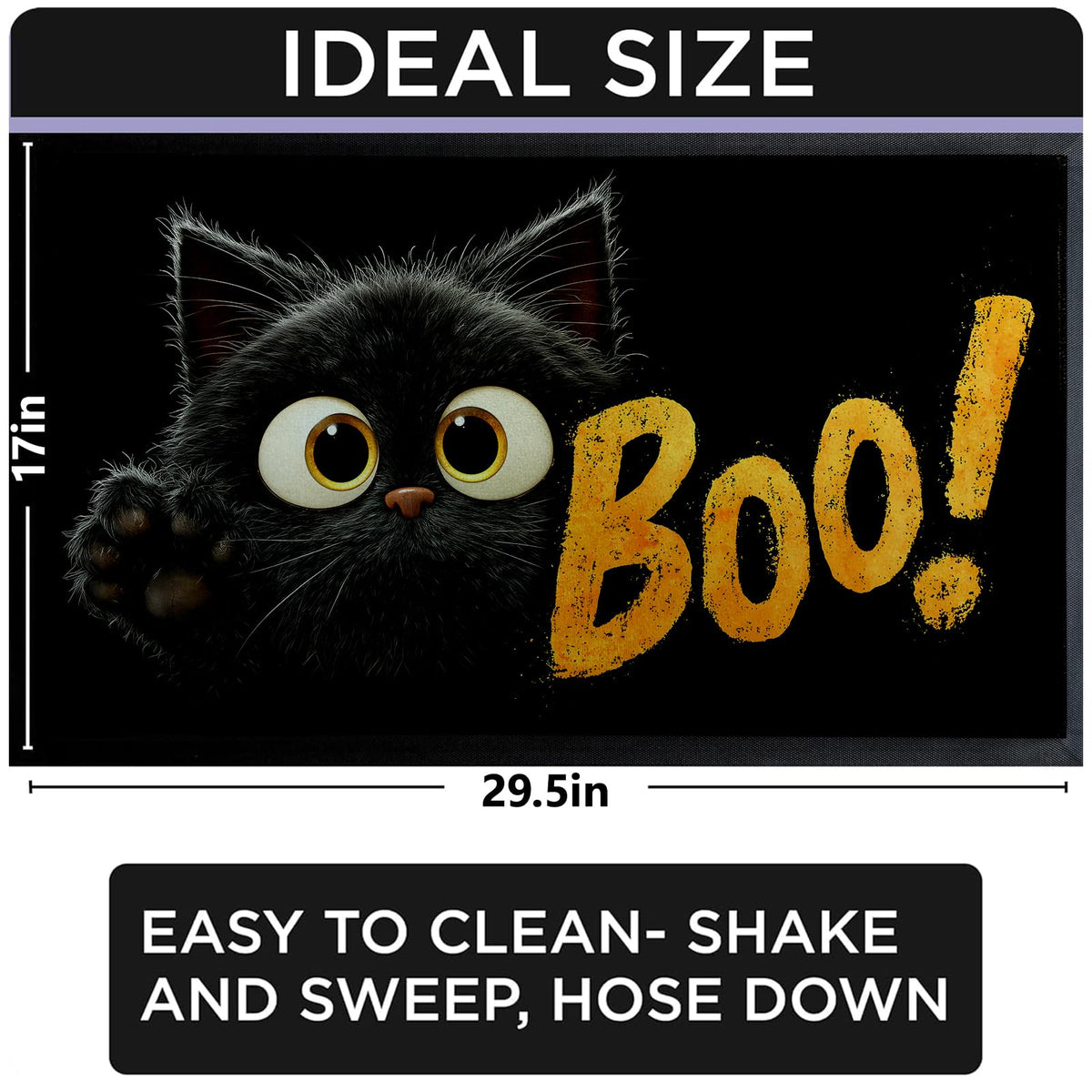 Cute Cat Door Mat Indoor 17x29.5 Inch Non Woven Entryway Area Rug (Cat 02)