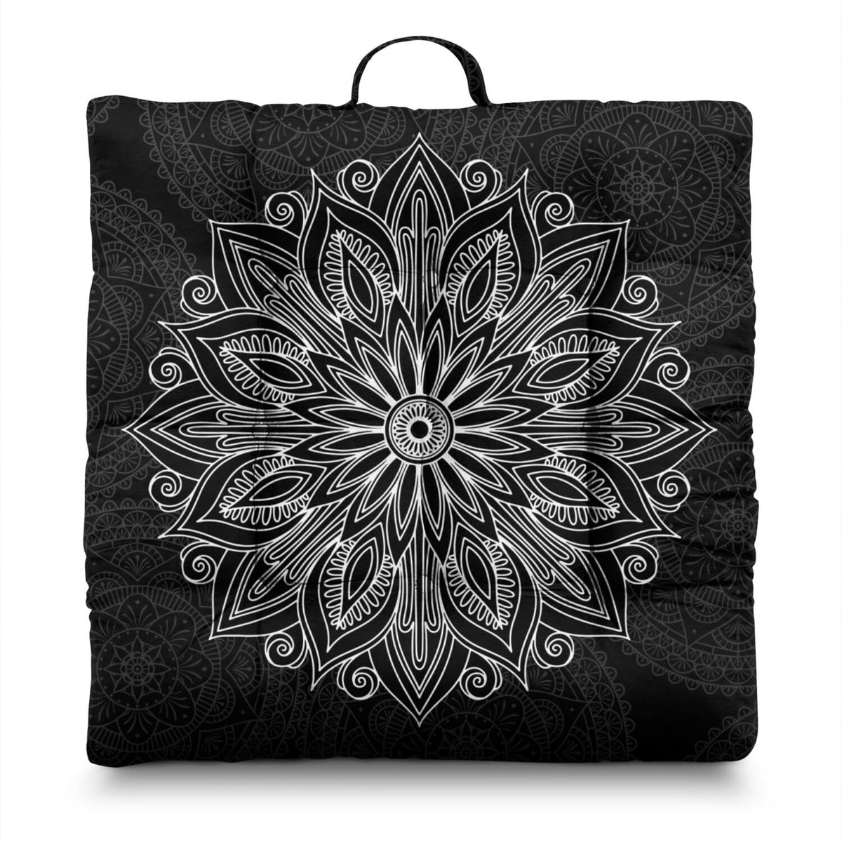 Meditation Cushion (Mandala Black / Square)