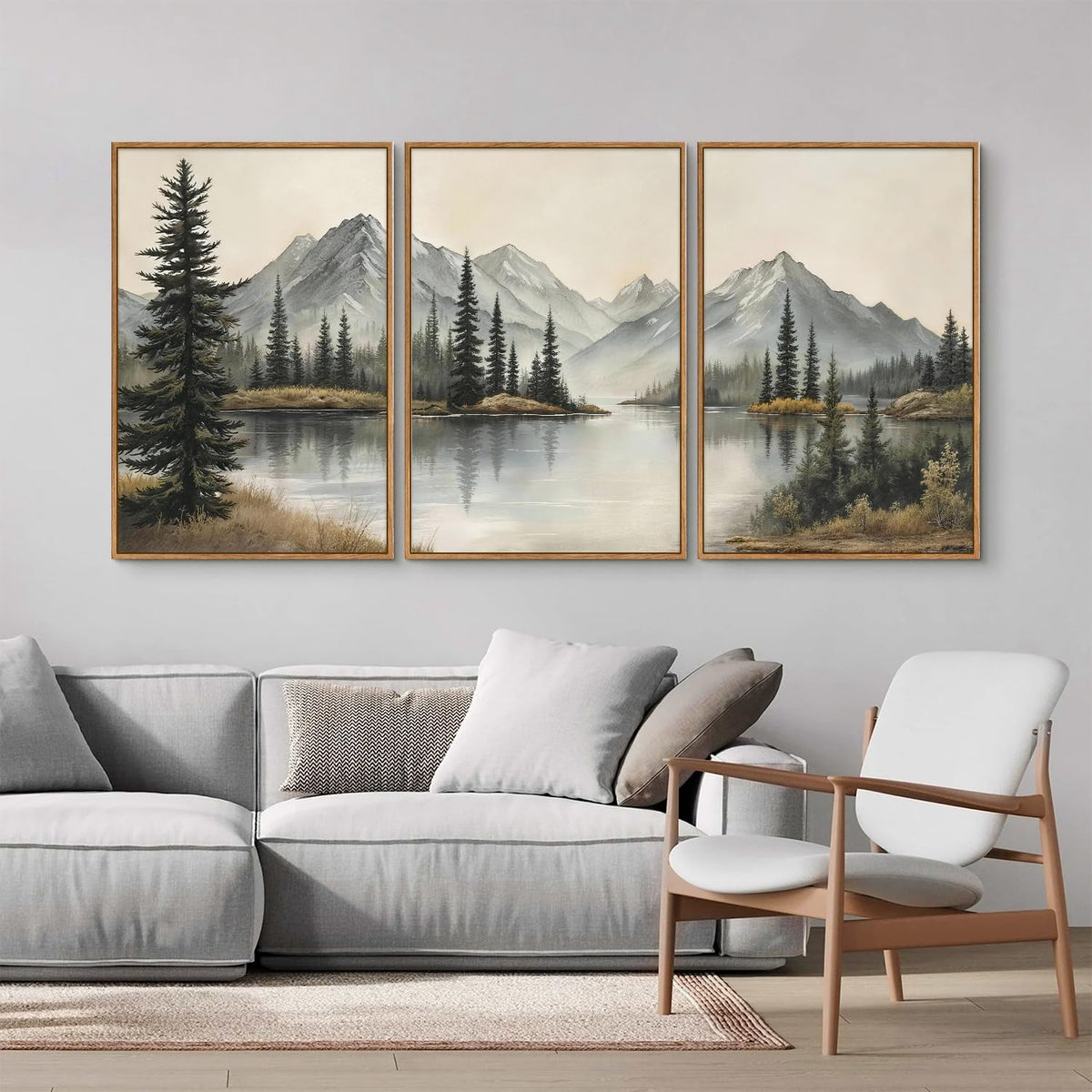 Snow Mountain Framed Canvas Wall Art (Snow Mountain / 36"L x 24"W)