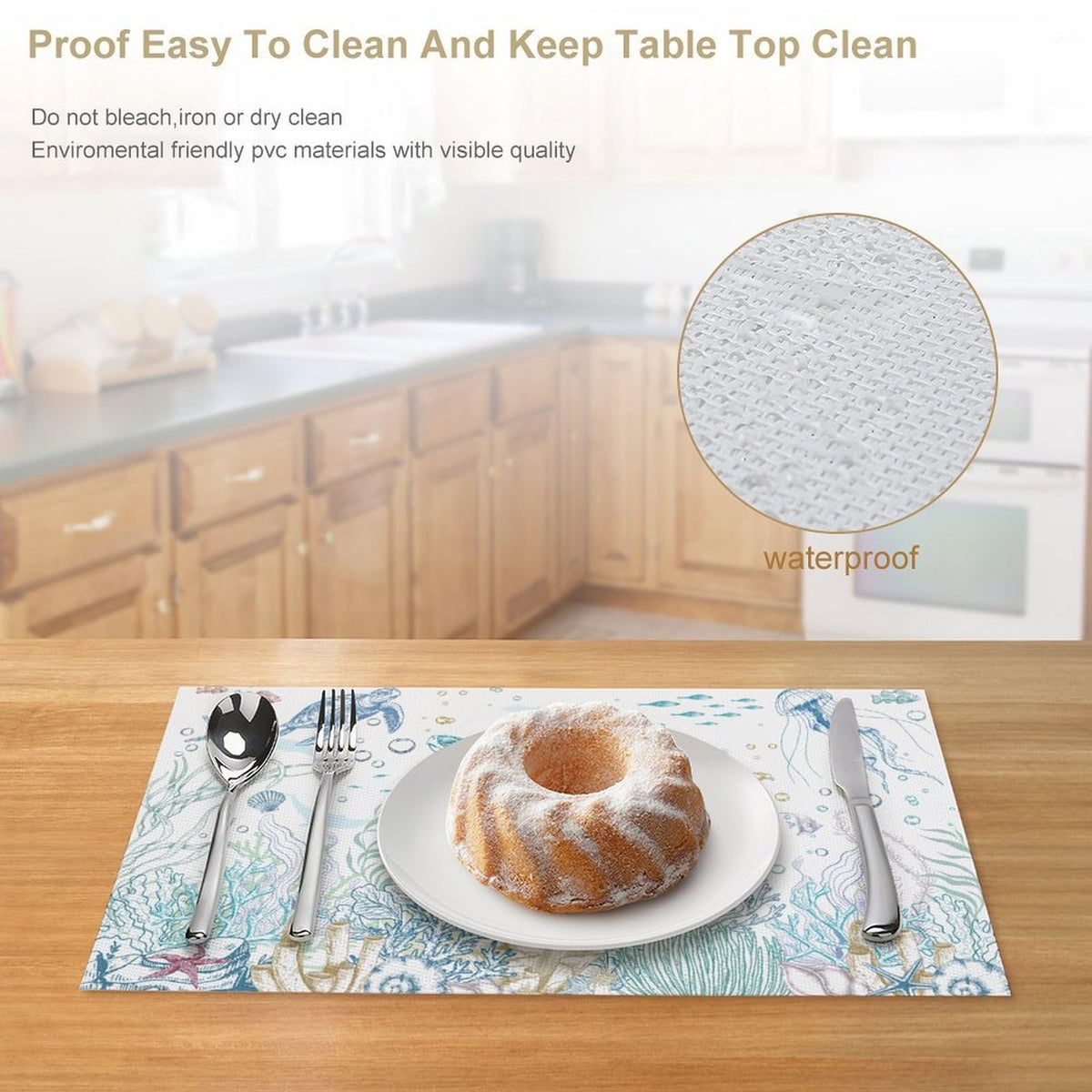 Sea Turtle Placemat Set of 6 (Coastal-12 / 6pcs)