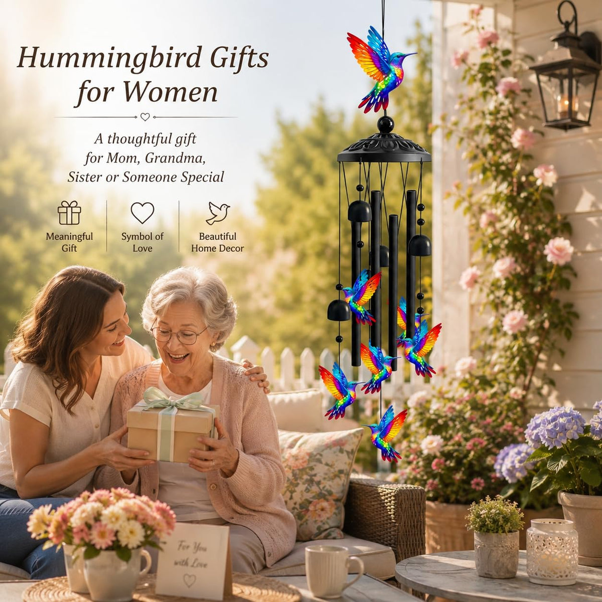 Hummingbird Wind Chimes for Outside (Hummingbird)