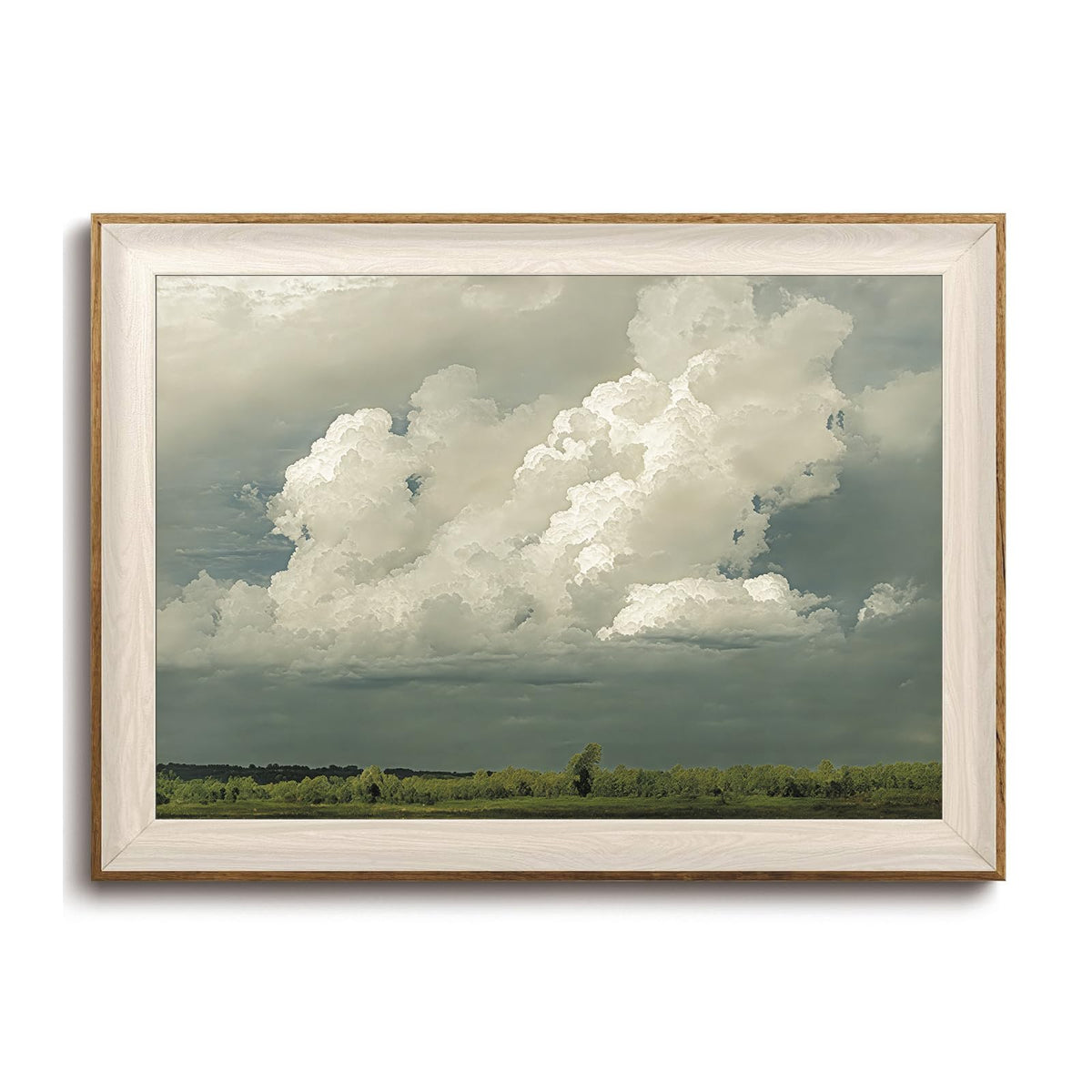 Framed Wall Art Vintage Wall Decor Landscape Canvas Art Cloud Pictures Forest Paintings Rustic Artwork For Living Room Bedroom Bathroom Kitchen (Cloudscape / 16"L x 12"W)