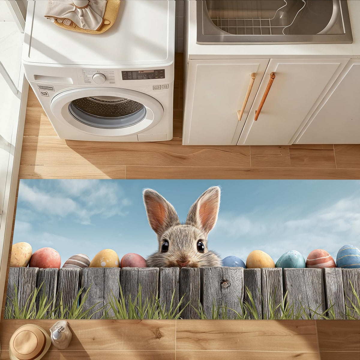 Spring Bunny Laundry Room Rug 20x47 Inch (#63)