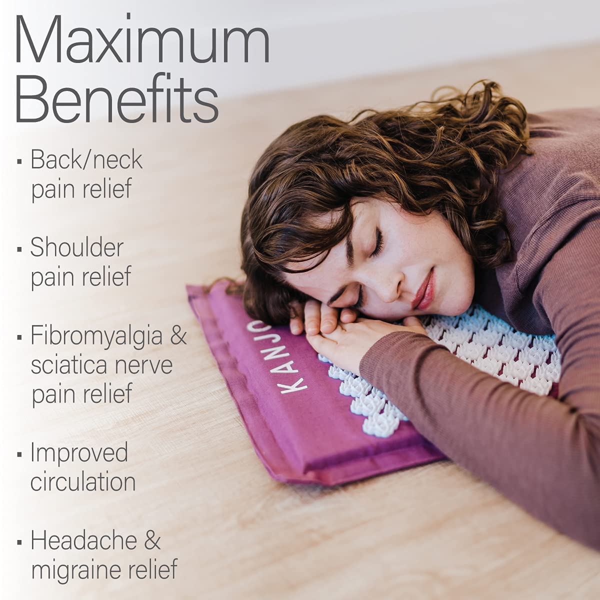 Acupressure Mat and Pillow Set for Back Pain Relief & Neck Pain Relief (Standard Onyx)