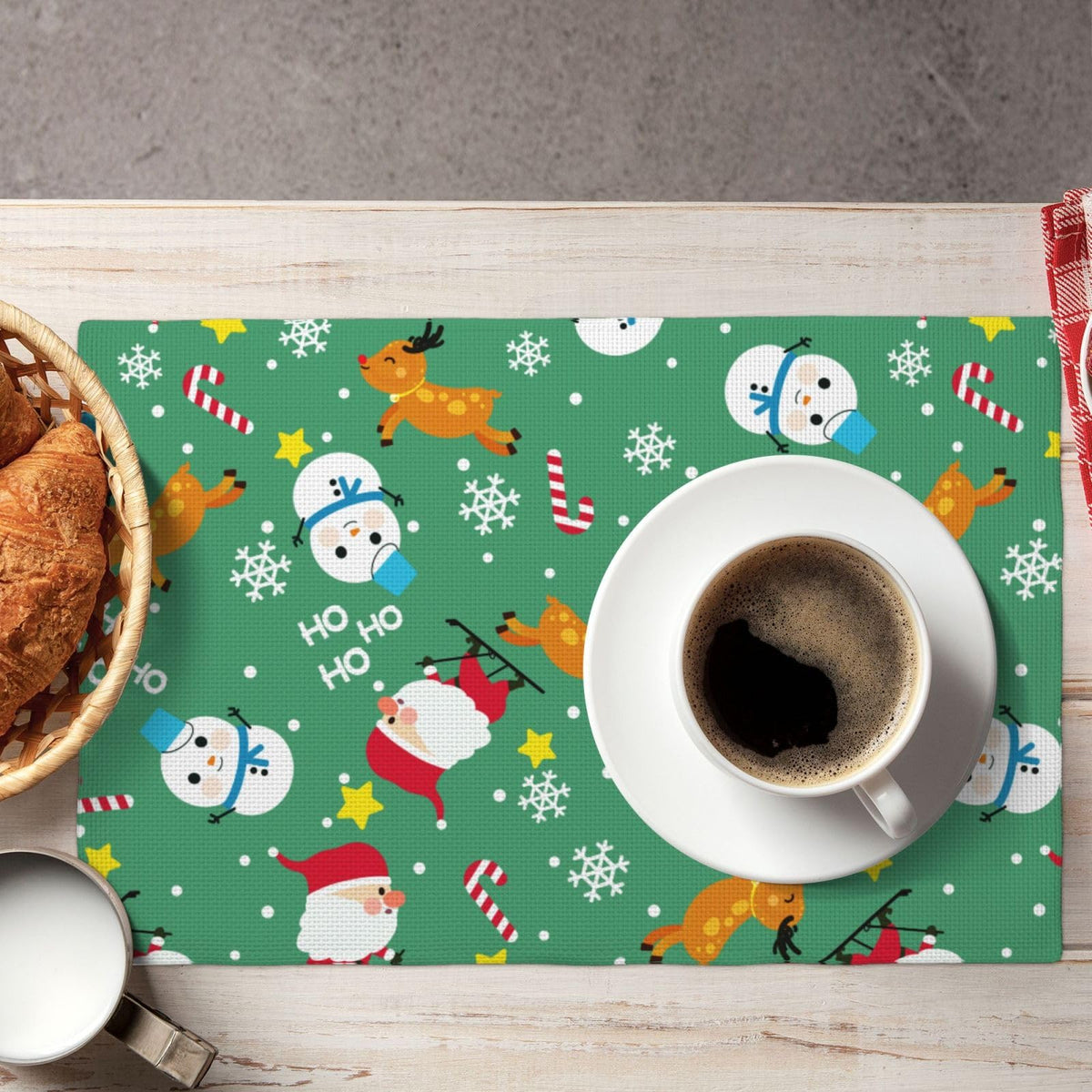 Placemats Christmas Place Mat Set of 4 Pieces Heat (4PCS / Merry Christmas)