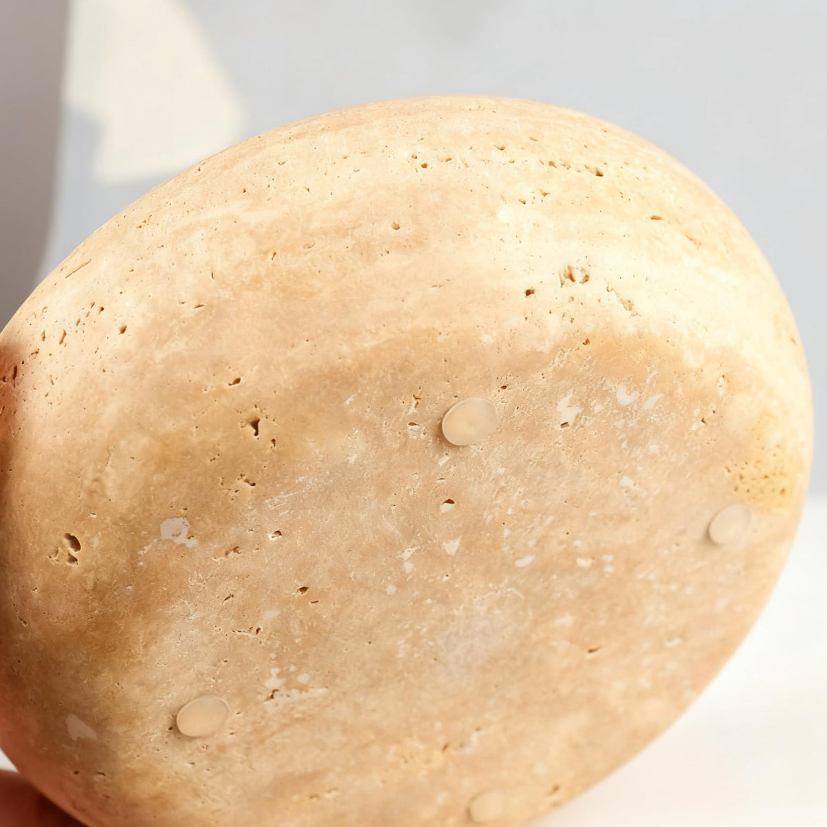 Handmade Travertine Stone Bowl (Beige)