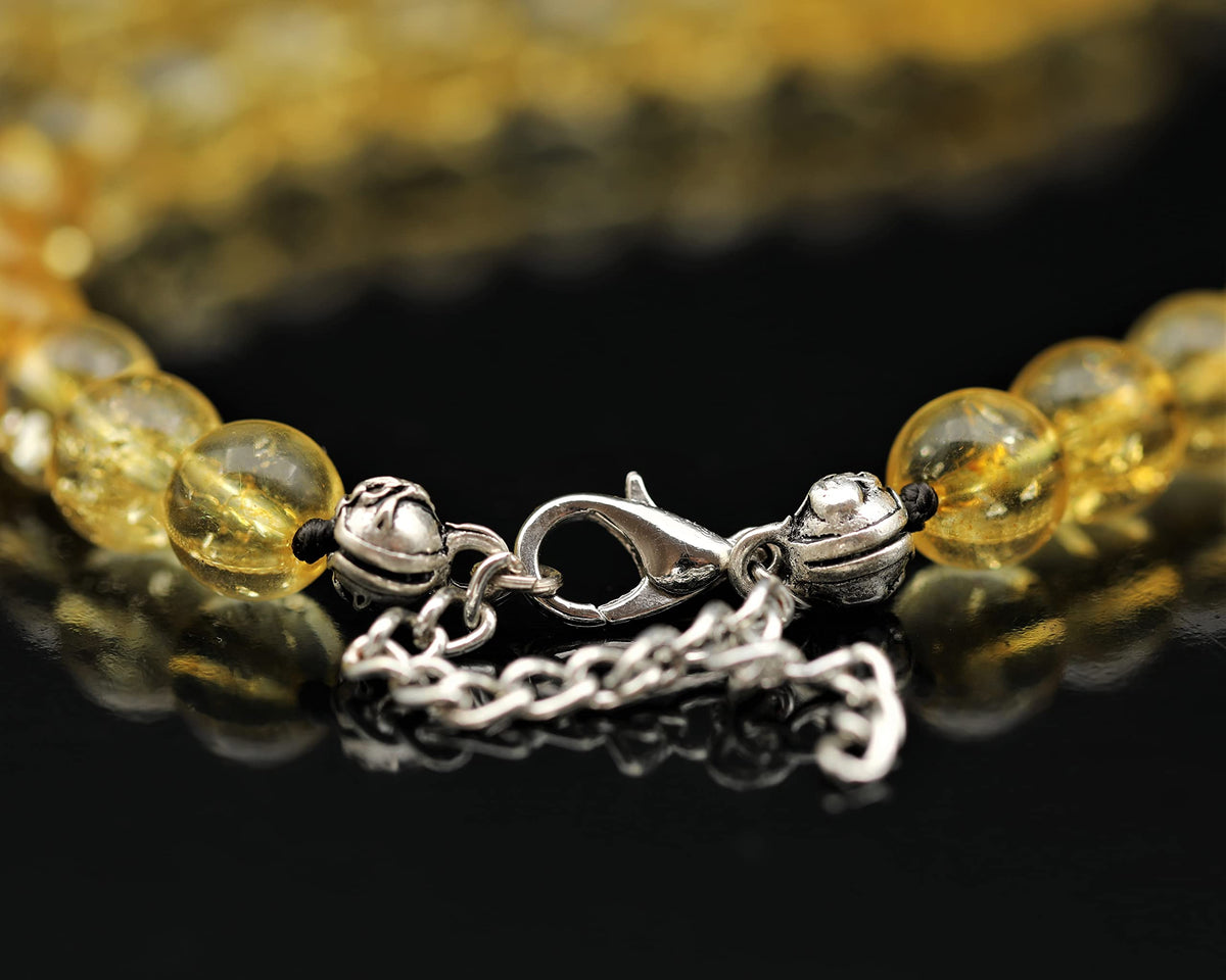 Natural Citrine Beaded Choker Necklace (Citrine / 38 Inches)