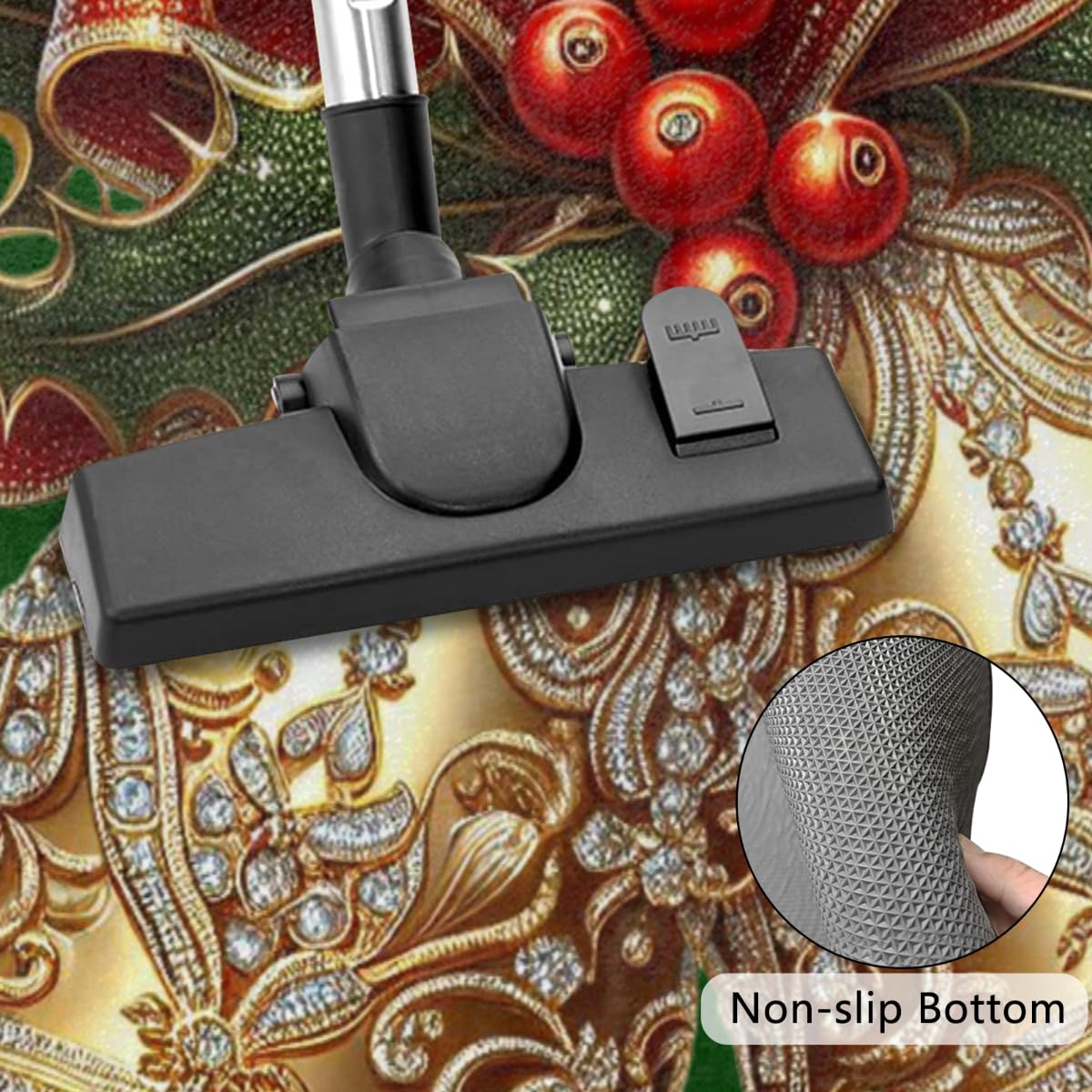 Christmas Bell Half Round Door Mat Indoor Entrance Semi Circle Area Rugs (Z Green Christmas Bell)