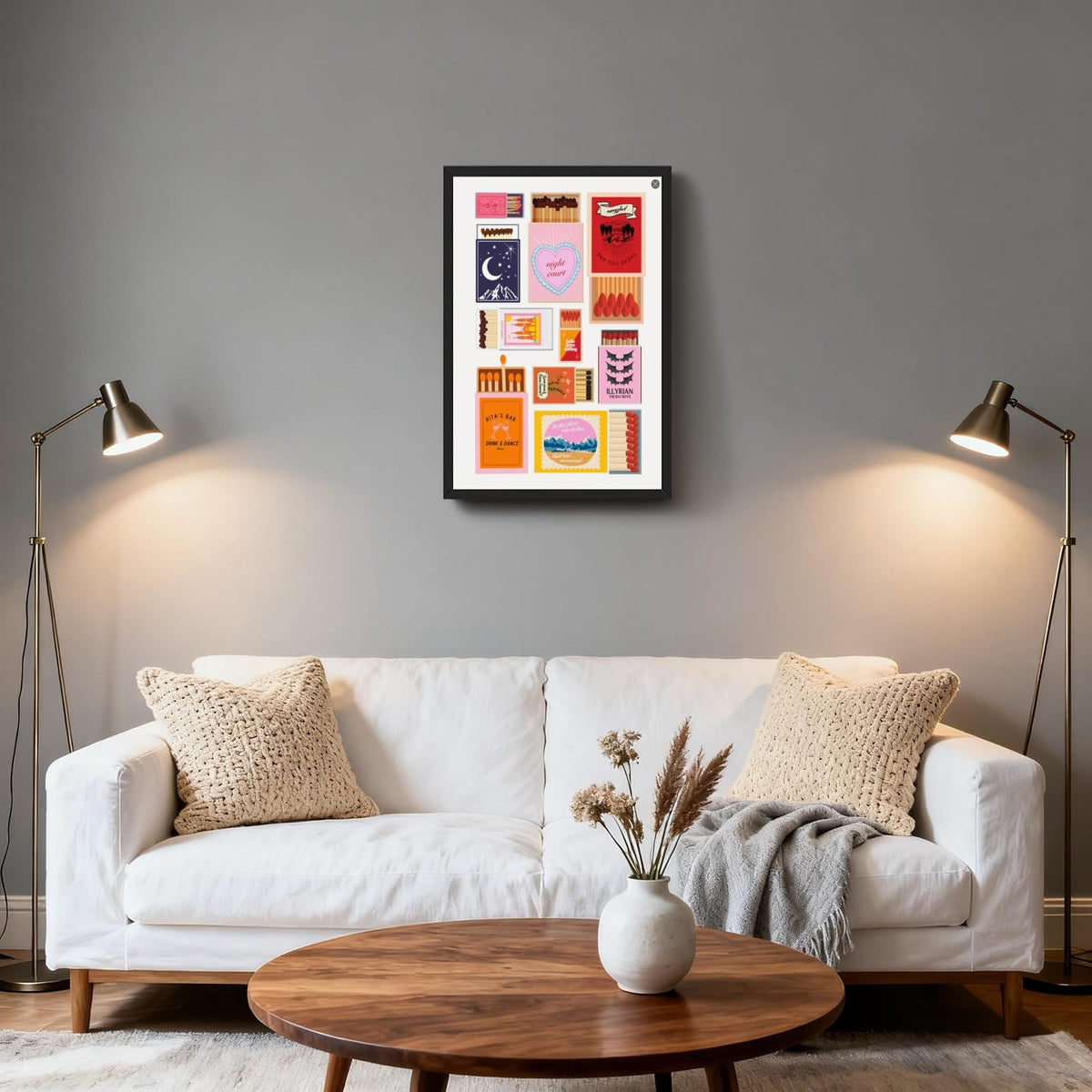 Black Framed Colorful Matchbox Canvas Wall Art Vintage Minimalist Matchbox Poster Painting Print Gift Retro Western Cowboy Cowgirl Modern Quirky Quote Artwork Aesthetic for Home Bar Decor 24x36inch (24"L x 36"W / Matchbox - Black Frame)