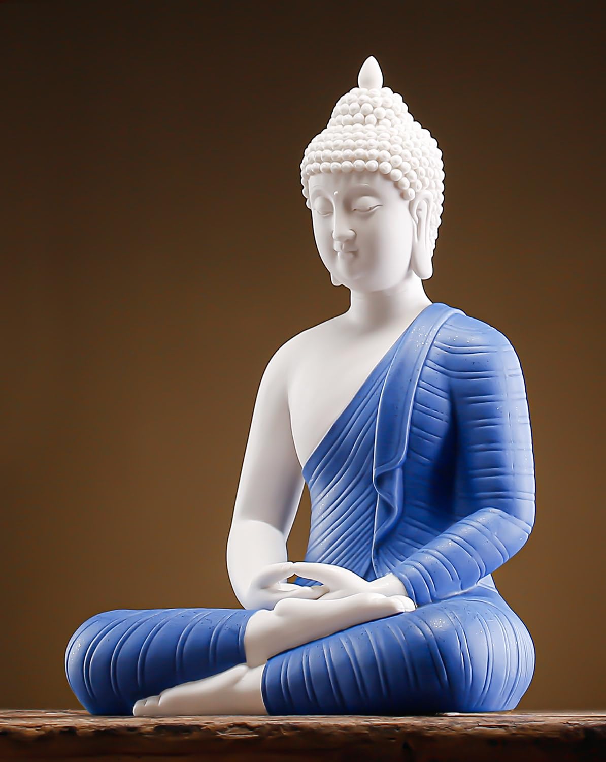 12 inch Blue Buddha Statue for Home Decor (Blue)