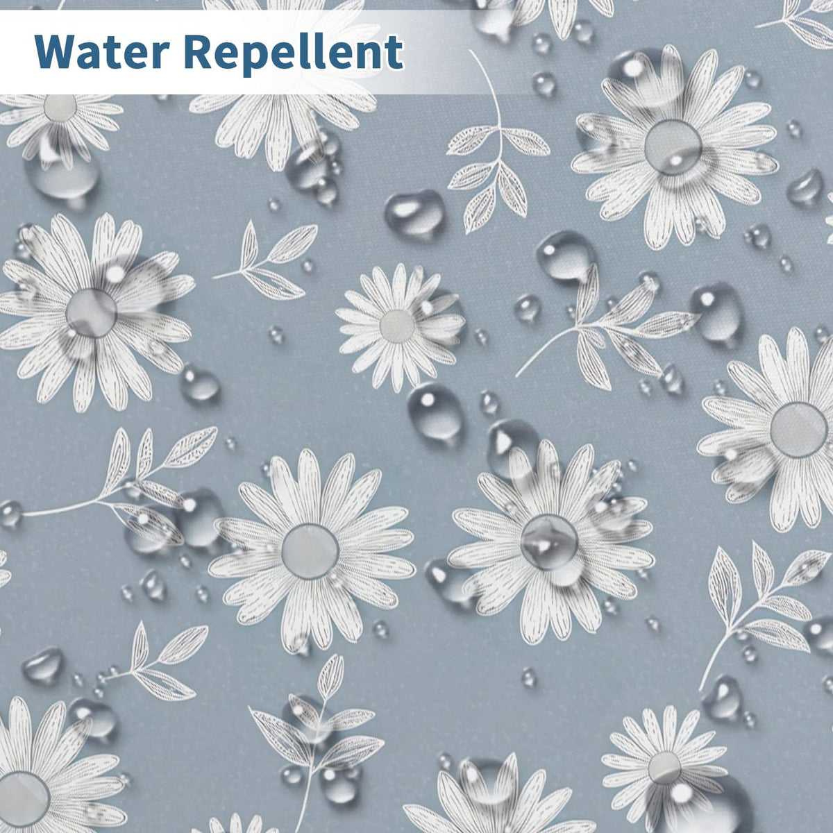 White Daisy Floral Shower Curtain 71 x 74 Inch (Daisy Floral)