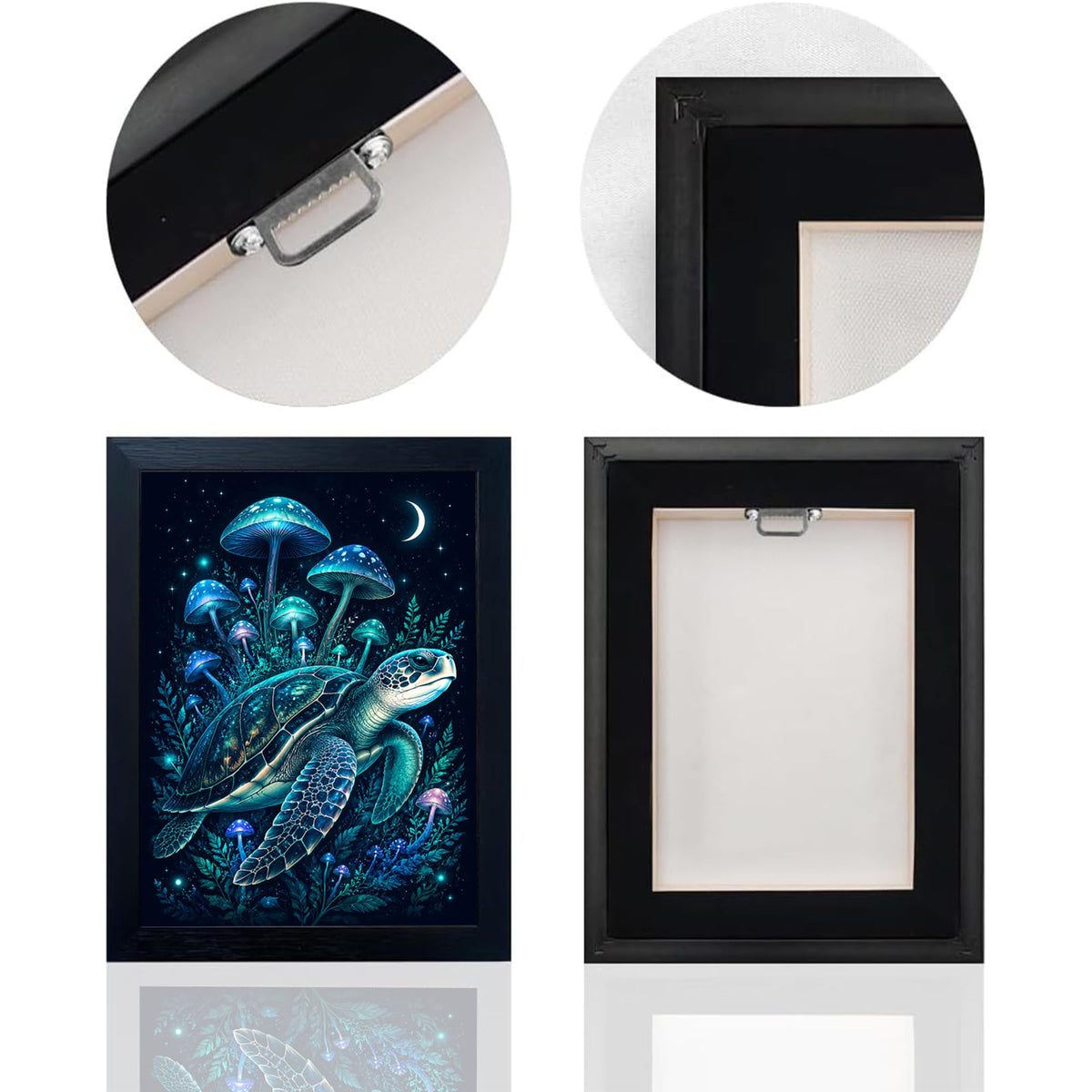Fantasy Sea Turtle Decor Wall Art (Wall Art Framed 62 / 16"L x 12"W)