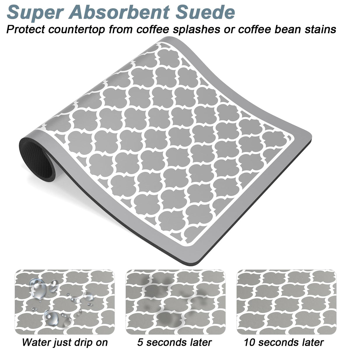 Coffee Mat 12" x 19" Cute Coffee Bar Mats for Espresso Machine Station Accessories and Organizer (Abstract Geometric / 12" x 19")