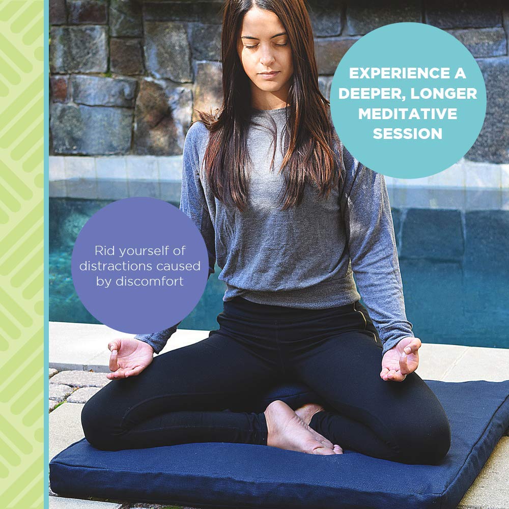 Round Zafu & Zabuton Yoga Meditation Cushion Set (Round Combo / Stone Gray - 10oz Cotton Canvas)