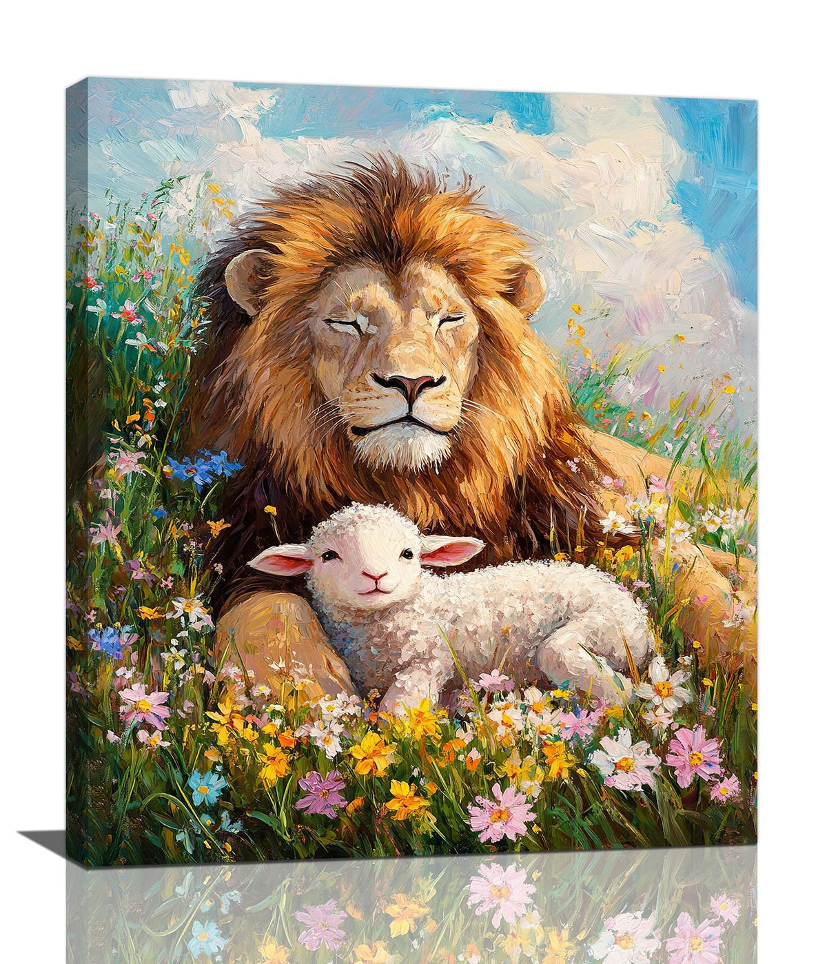 Lion And Lamb Wall Art (Lion Lamb / 20L" x 24W")