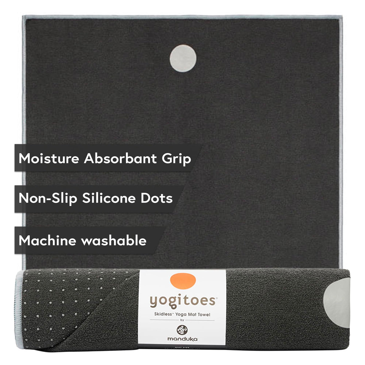 Yogitoes Hot Yoga Mat Towel (Grey / 71" x 24")